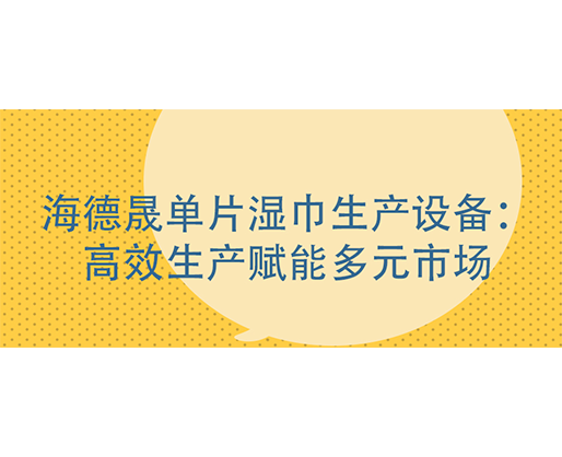 海德晟單片濕巾生產(chǎn)設(shè)備：高效生產(chǎn)賦能多元市場(chǎng)